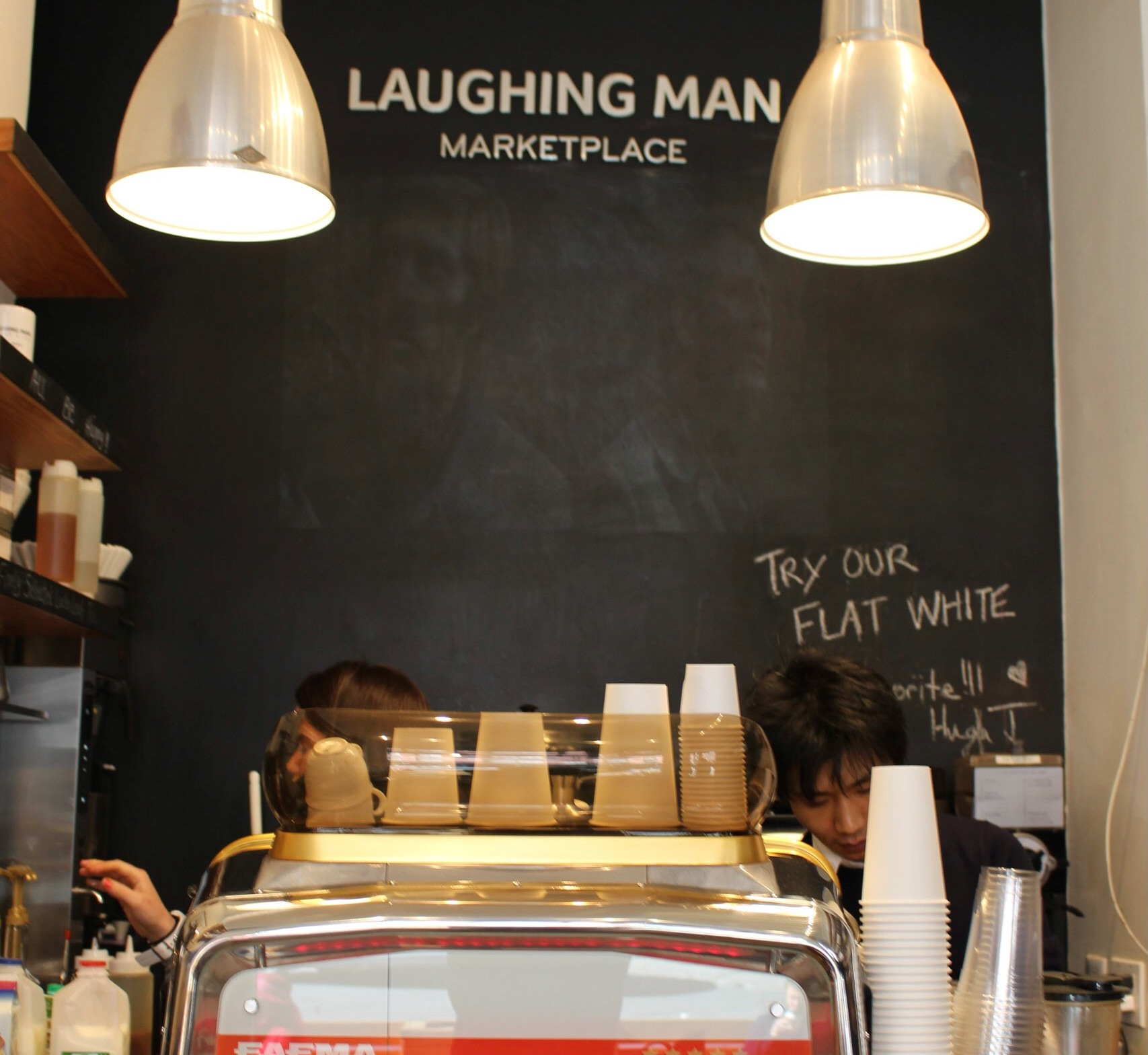 Tribeca Neighborhood Guide laughing man coffee eat drink