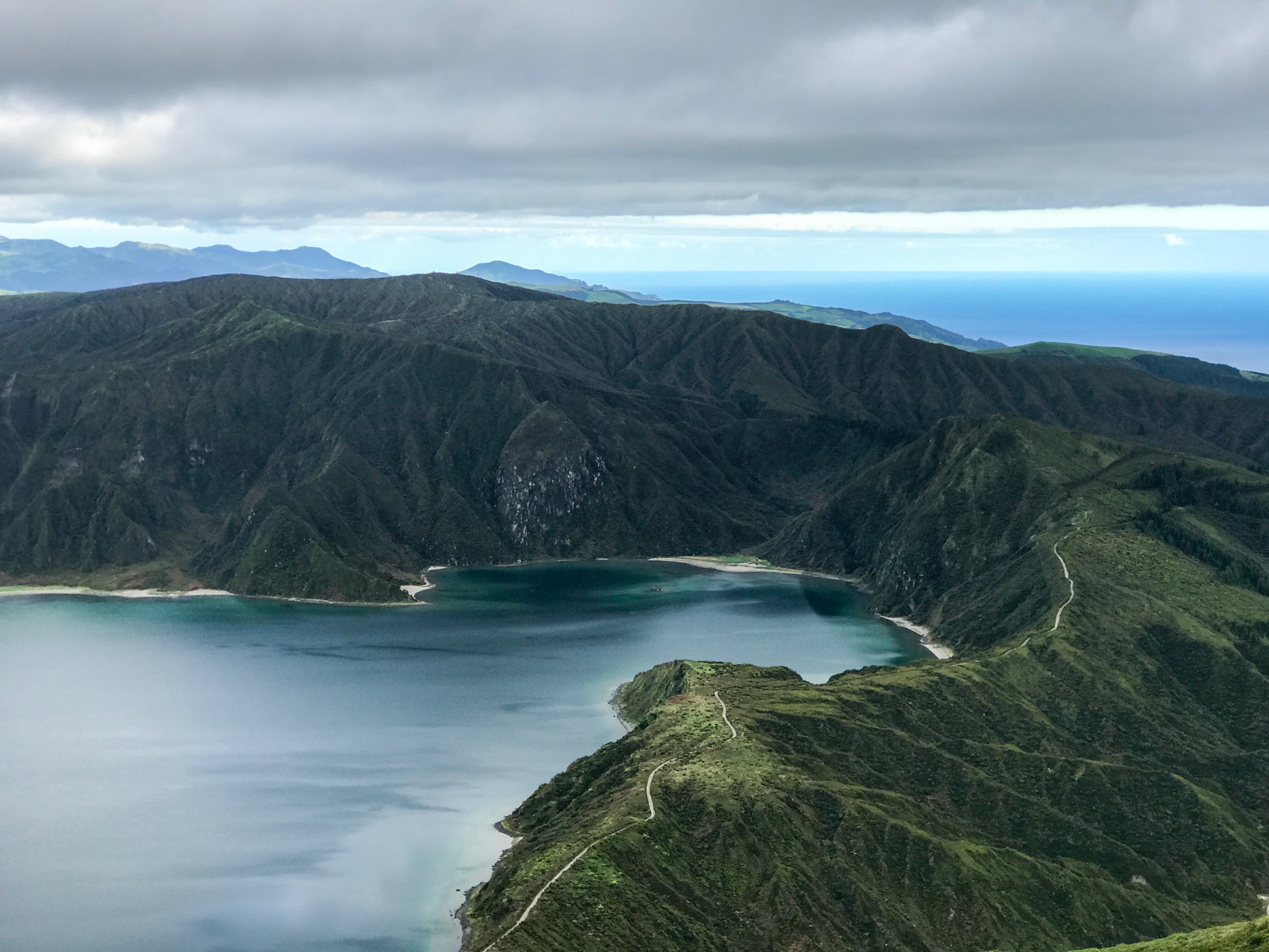 Lagoa do Fogo is a crater lake within the Agua de Pau Massif