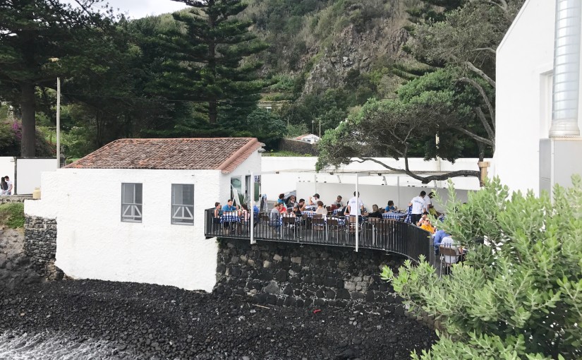 bar da caloura azores restaurant ocean pool.