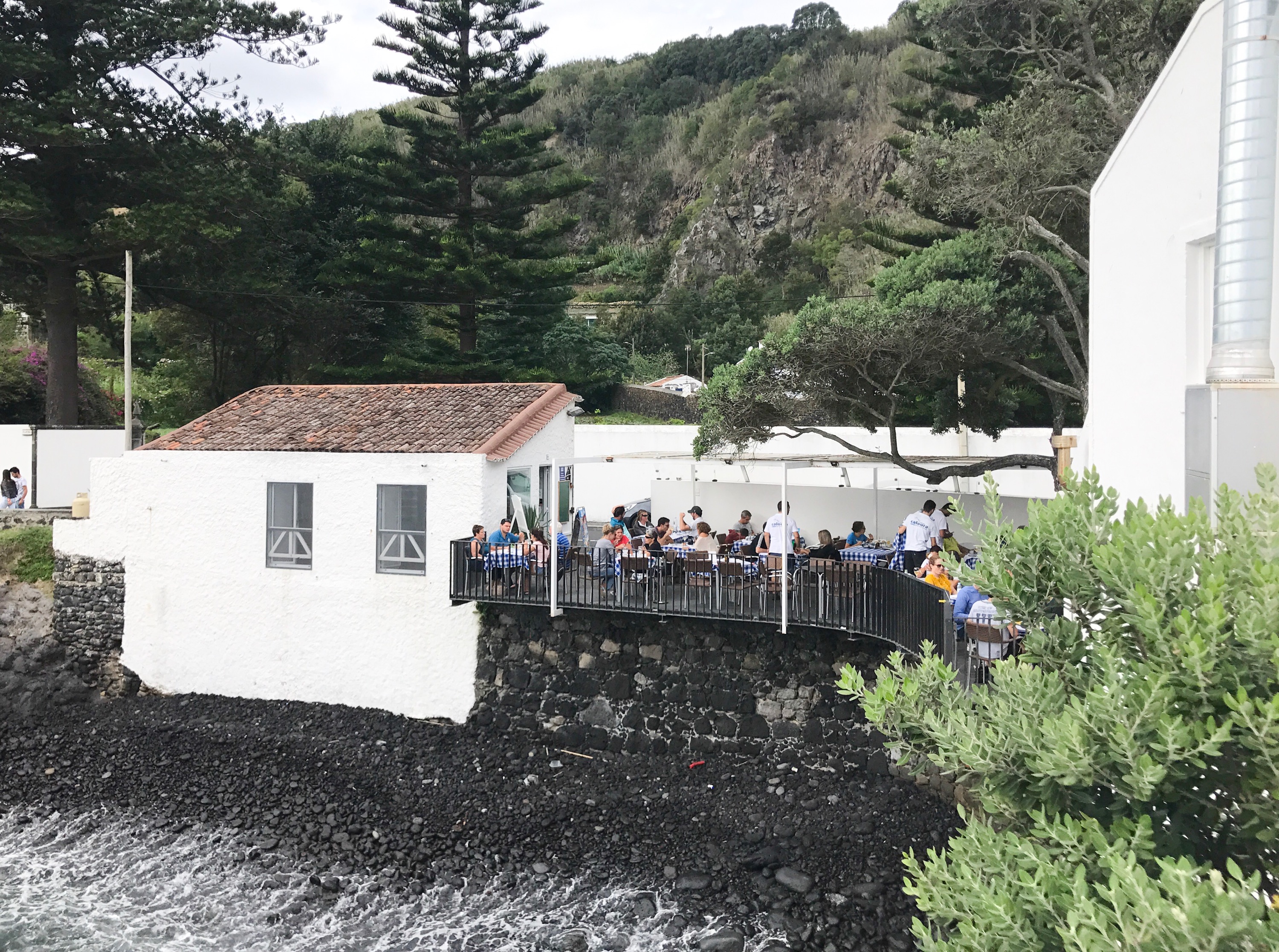 bar da caloura azores restaurant ocean pool.