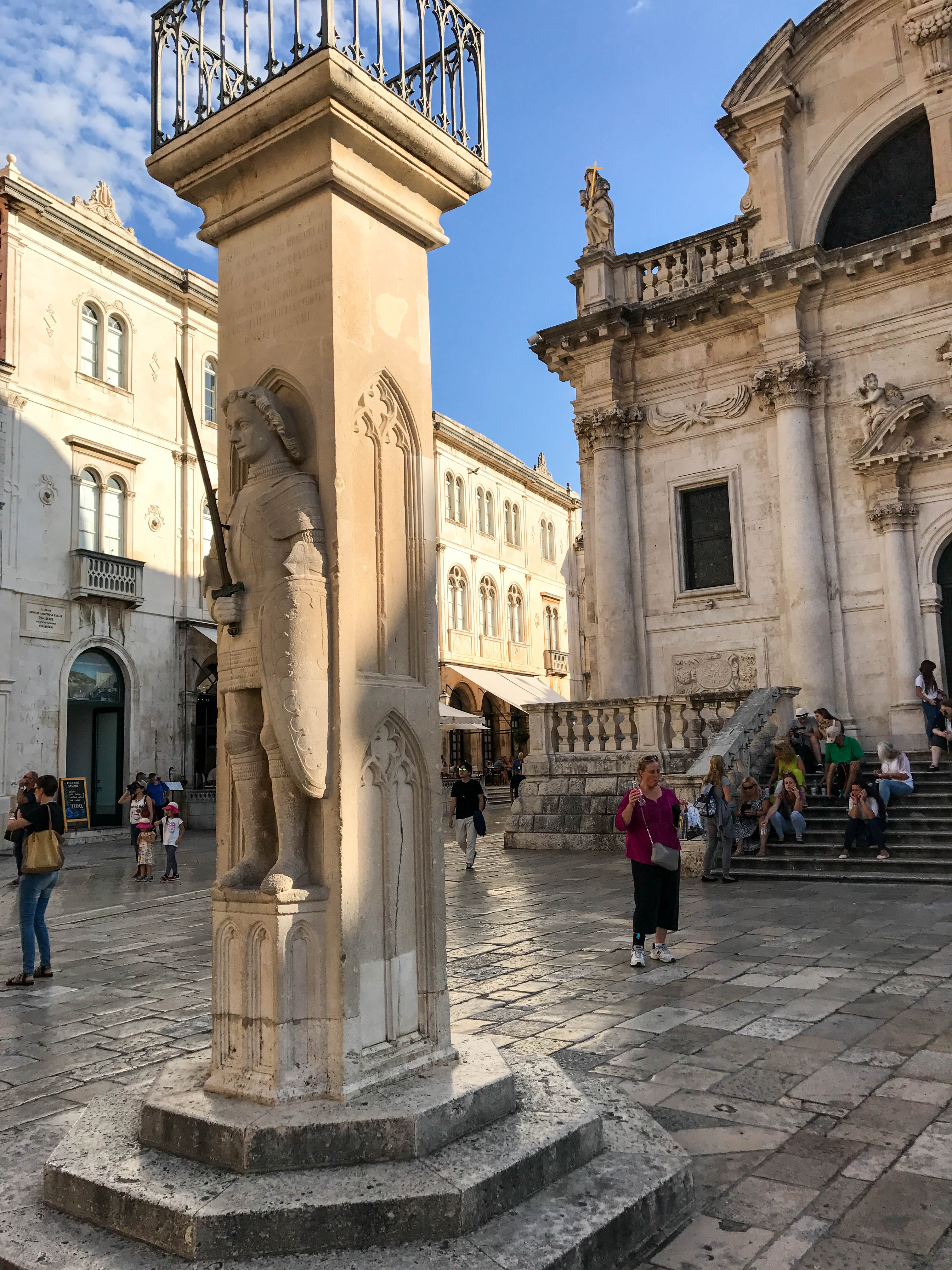 Orlando Statue in Luža Square | Carved in 1417, the knight's (Orlando's) forearm arm length served as the city's official unit of measurement.