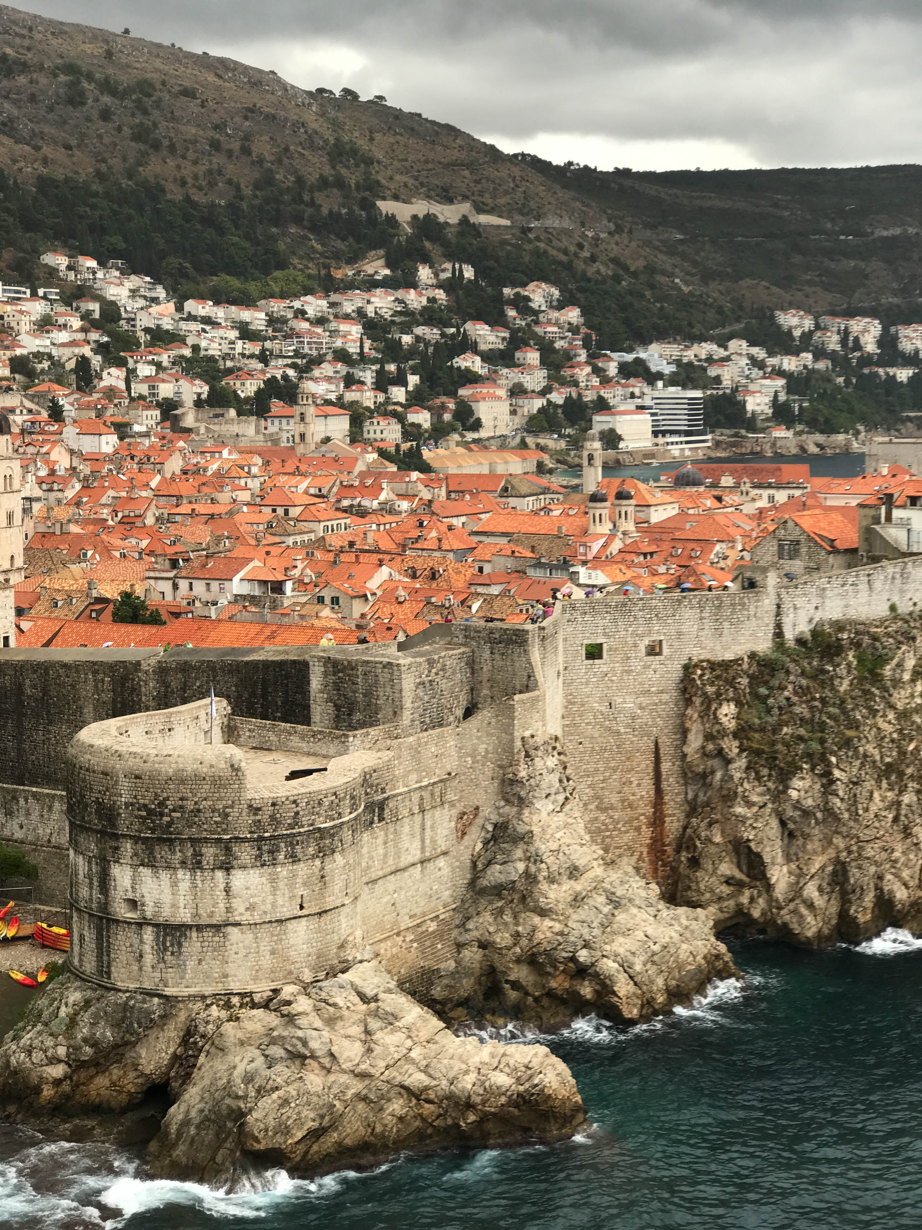 Looking at the Old City Dubrovnik from trail entering Fort Lovrijenac.