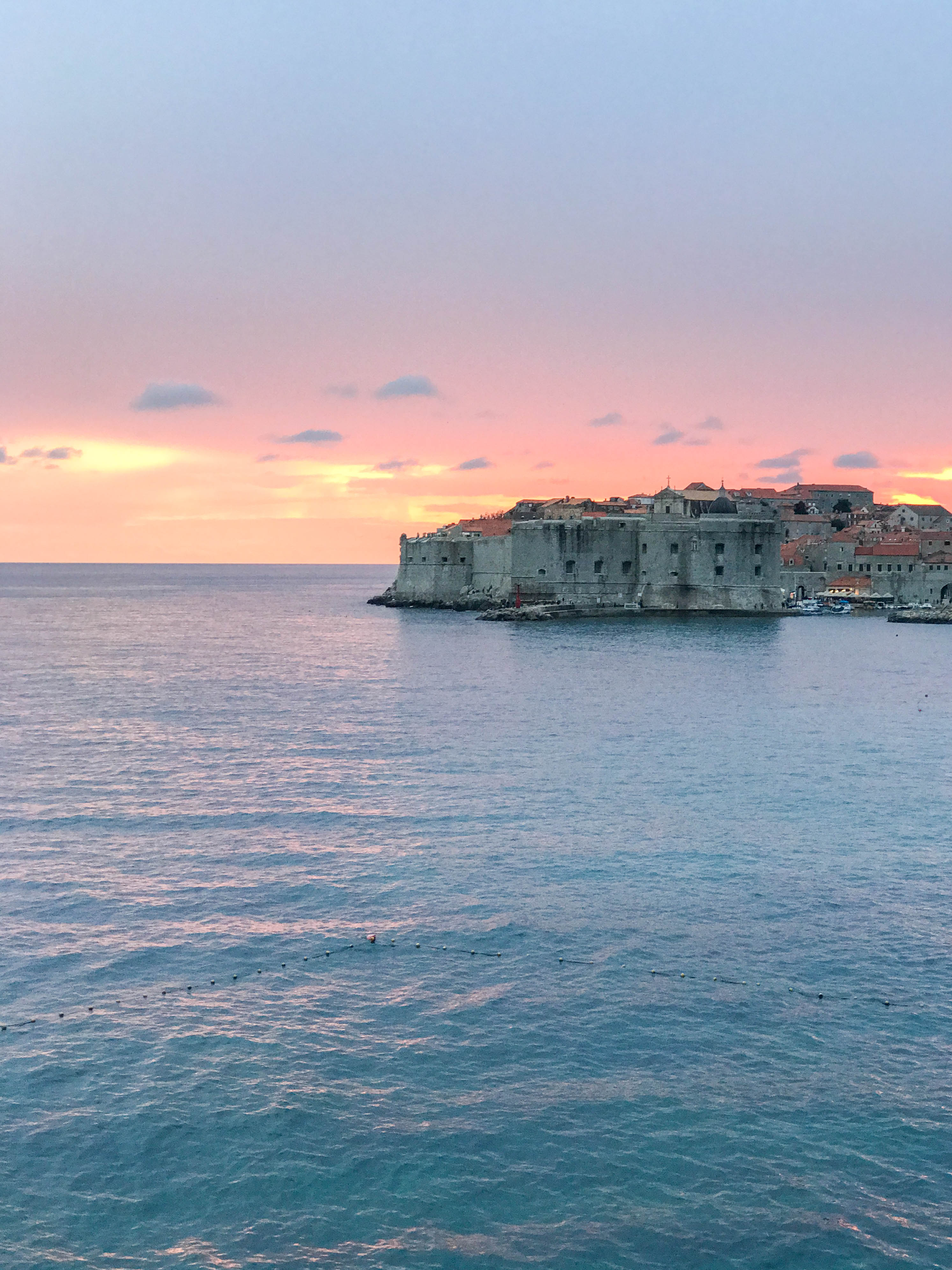 Dubrovnik at sunset.