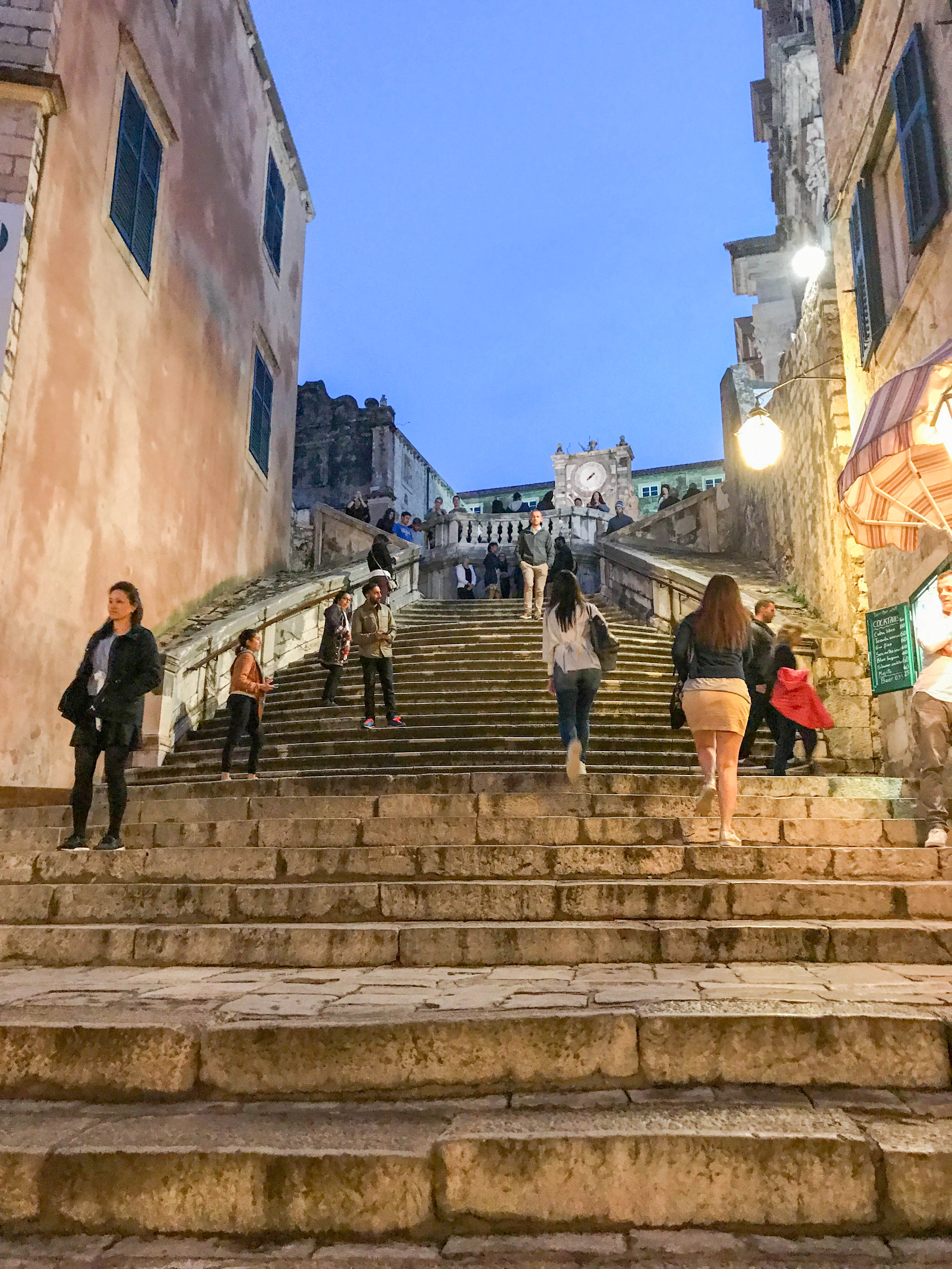 Walking up the steps made famous in the Game of Thrones scene, where Cersei walks through the city naked as the crowd ye;;s "Shame!"