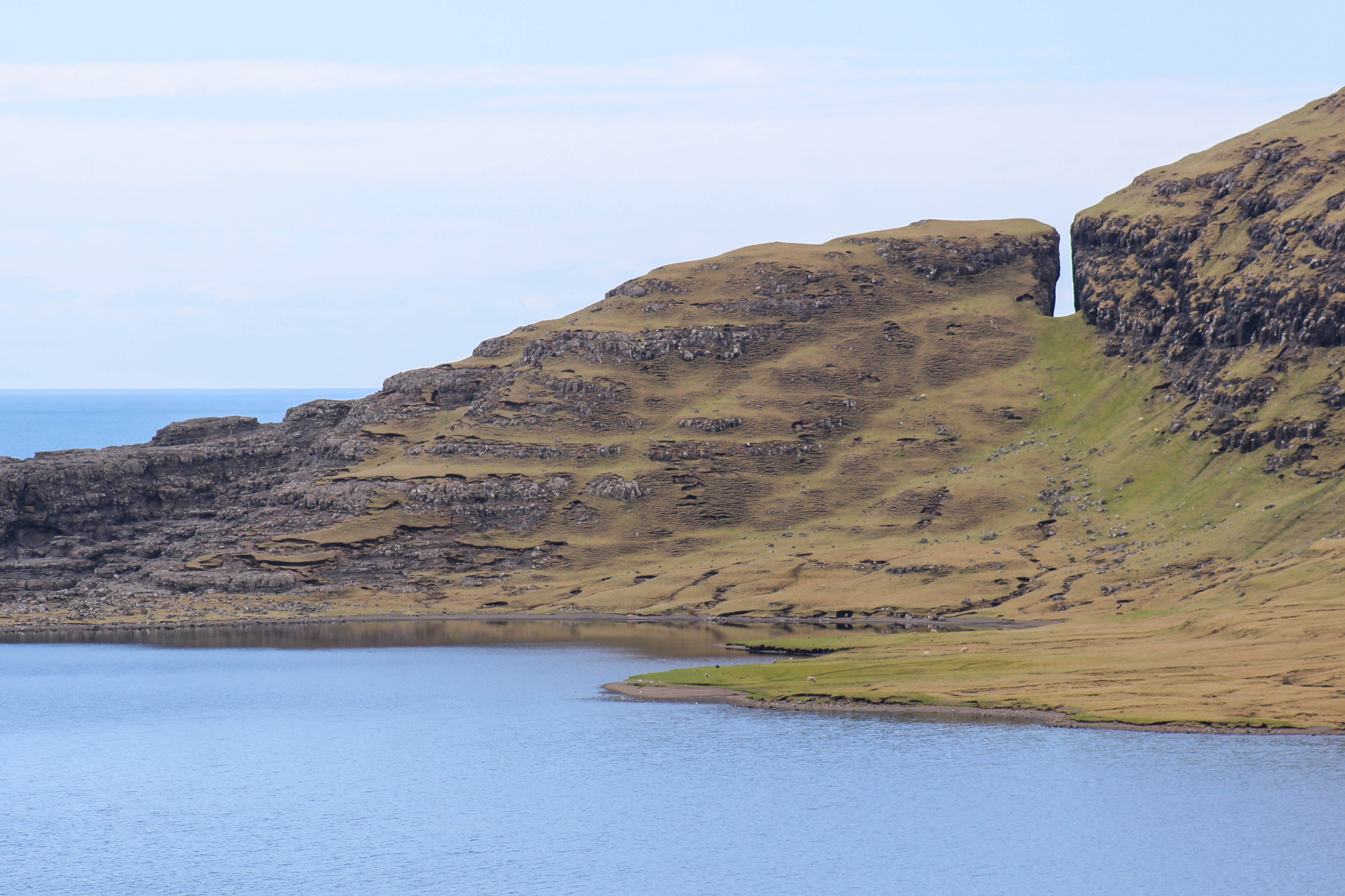 The Lake Sørvágsvatn hike out to Trælanípa cliffs and Bøsdalafossur waterfall | Faroe Islands | CompassAndTwine.com