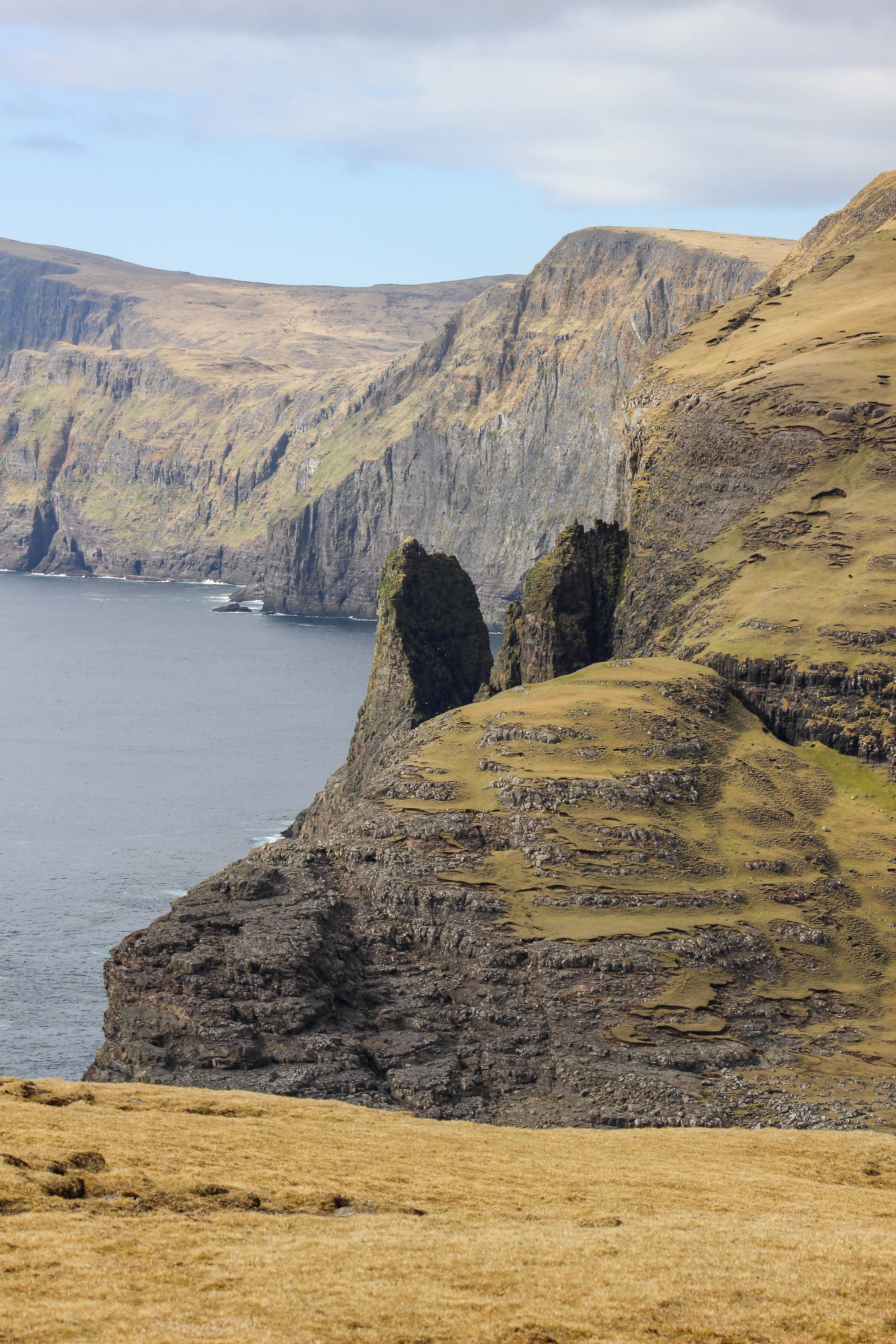 The Lake Sørvágsvatn hike out to Trælanípa cliffs and Bøsdalafossur waterfall | Faroe Islands | CompassAndTwine.com