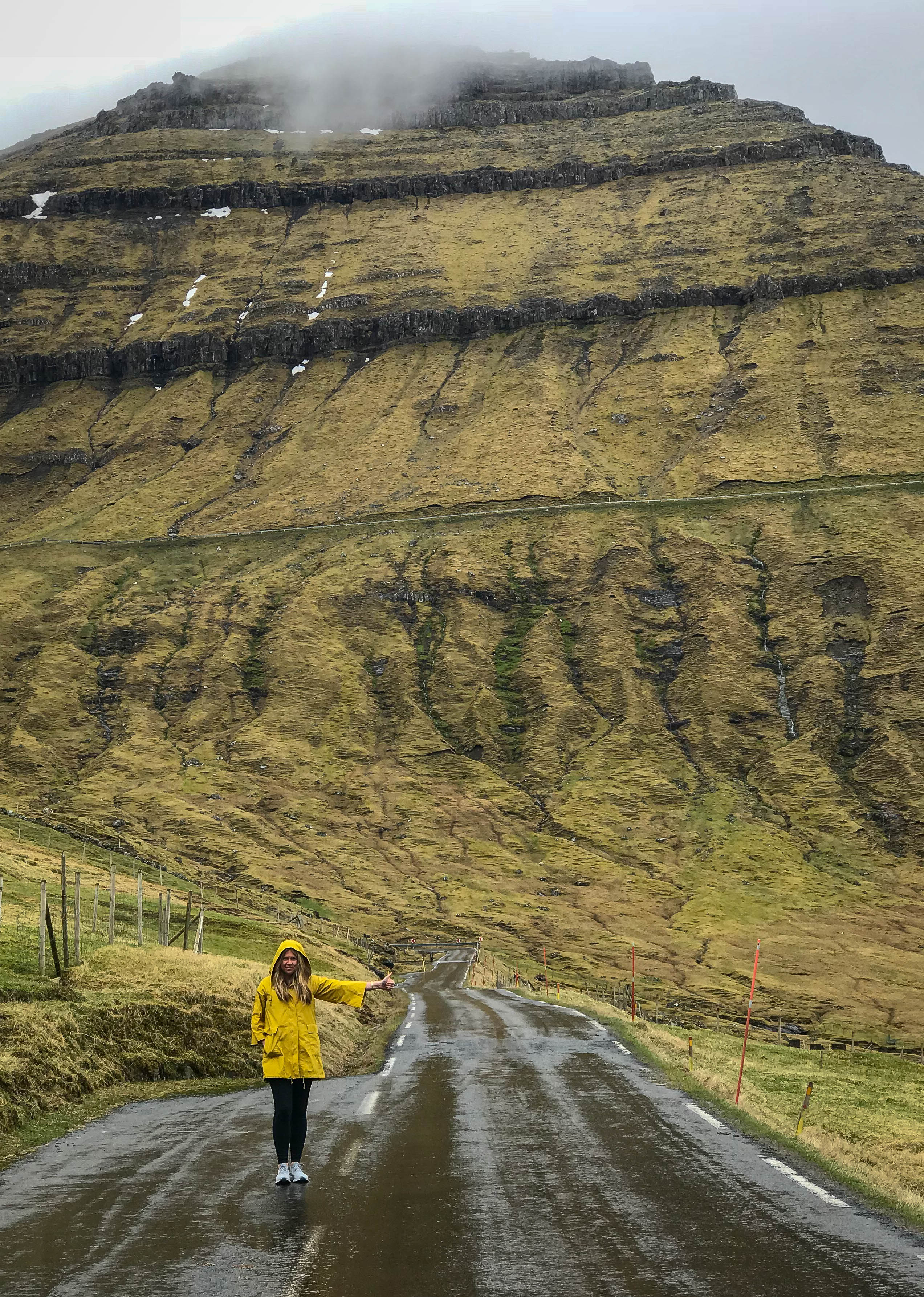 Hitch-hiking outside of Gjógv, Faroe Islands | CompassAndTwine.com