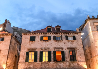 The evening glow from building in the Old City Dubrovnik.