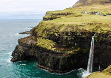 Múlafossur Waterfall in Gásadular. | Faroe Islands | CompassAndTwine.com
